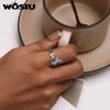 WOSTU 925 Sterling Silver Hummingbird Open Ring Colorful Enamel Bird Adjustable Rings With Zircon Eyes Nature Jewelry for Women