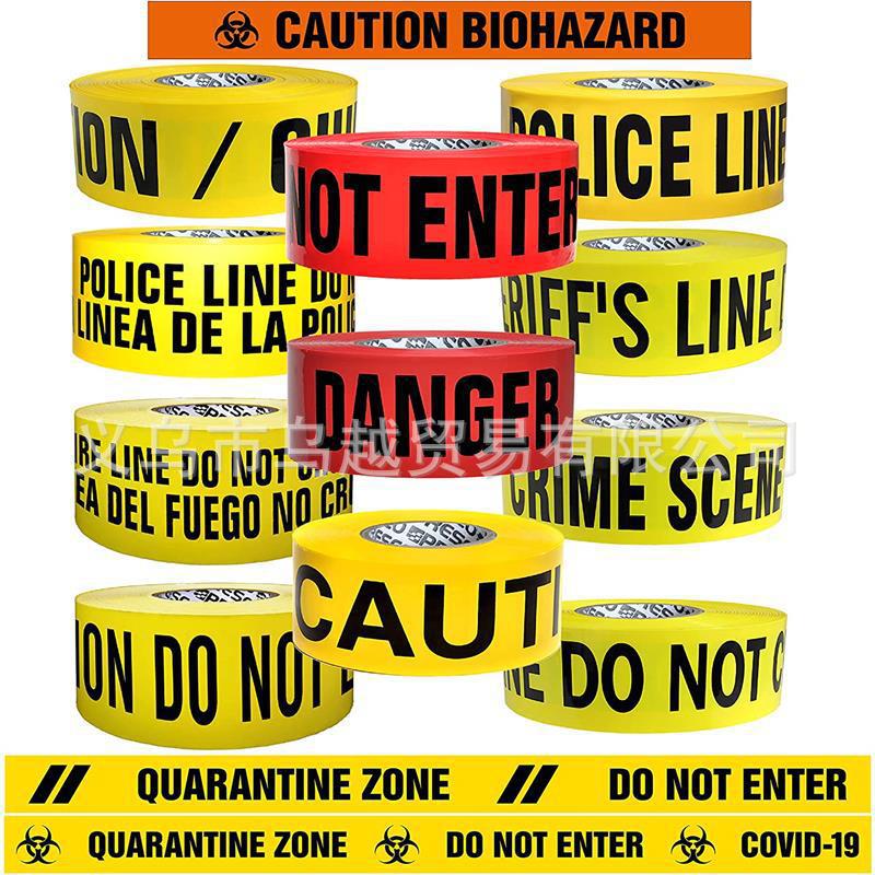 Caution Halloween Decorative Warning Tape - No Glue, Disposable Barrier