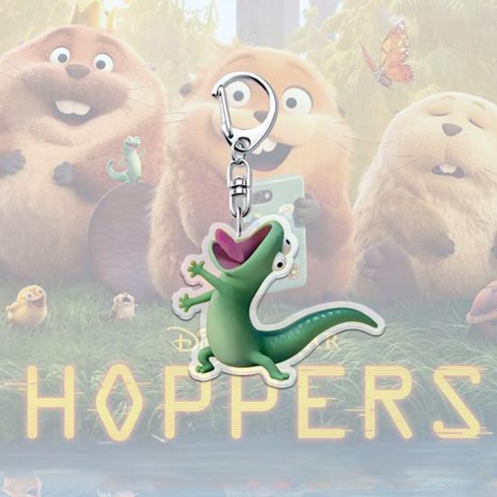1/6Pcs Keychain Transparent Acrylic Finish Lightweight Keychain Cartoon Beaver Design Expressive Character Key Holder Bags Phone Accessories