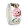 500 Pieces Per Roll Rab Cloth Cute Cartoon Image Avatar Children and Students Reward Decorative Hand Account Sticker Roll Batch