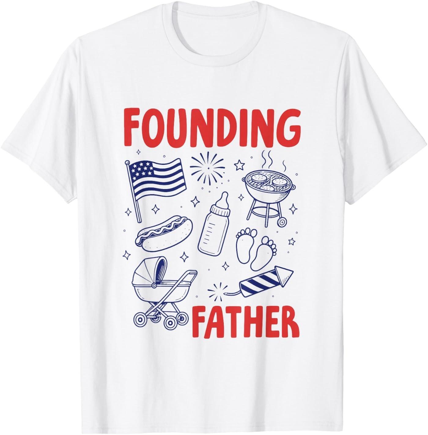 Fathers Day Pregnancy Announcement Baby Founding Fathers T- Unisex T-Shirt XL