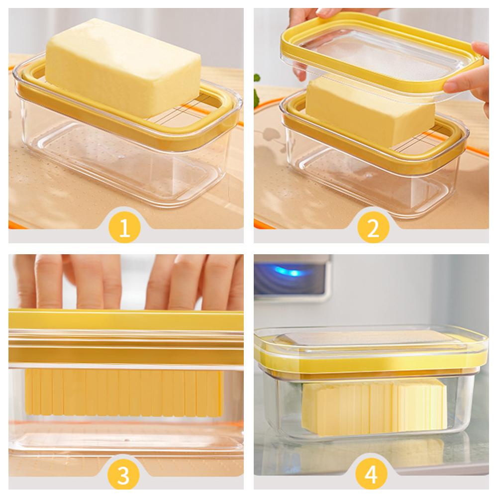 Butter Slicer Cutter with Sealing Lid Plastic Butter Keeper Anti-Scratch Butter Slice Container Kitchen Baking Tool