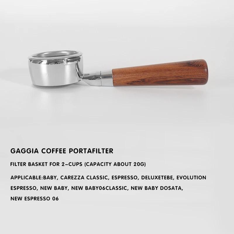 Coffee Portafilter 58mm Bottomless Filter Holder For Gaggia Classic Solid Wood Handle Barista Tools Espresso Machine Accessories