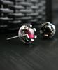 Sterlingworth Calyx-C1 Garnet Sterling Silver Stud Earrings