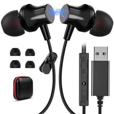 ASKUBSKU USB Ears with Handheld PC Mute Adjustable from PC Clear Ultra Ultra USB Computer Black Earphones, Wired, Single/Both Microphone, Stereo,