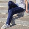 Dark Blue Unisex Student School Uniform Straight-Leg Pants - Summer Thin & Spring/Fall Loose Fit