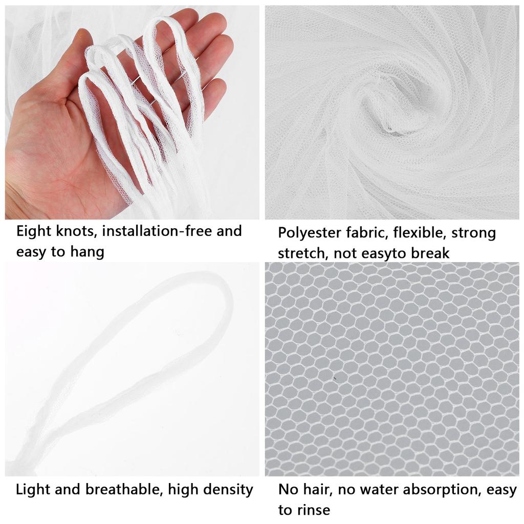 Moskitonett Baldakin Nett Mesh Hengende Dobbeltseng Kompakt Lettvekt Camping