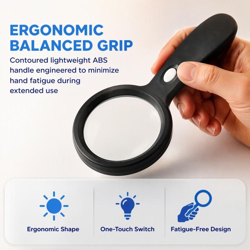 Illuminated Lighted Magnifying Glass With Light Lighted Magnifier Handheld For Seniors Reading