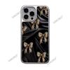 Popular Leopard Print Bow Is Suitable for iPhone17 Light Luxury Mobile Phone Case Apple 16Pro Glass Hard Case