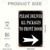 Vintage Metal Wall Sign Courier Instruction Poster for Door
