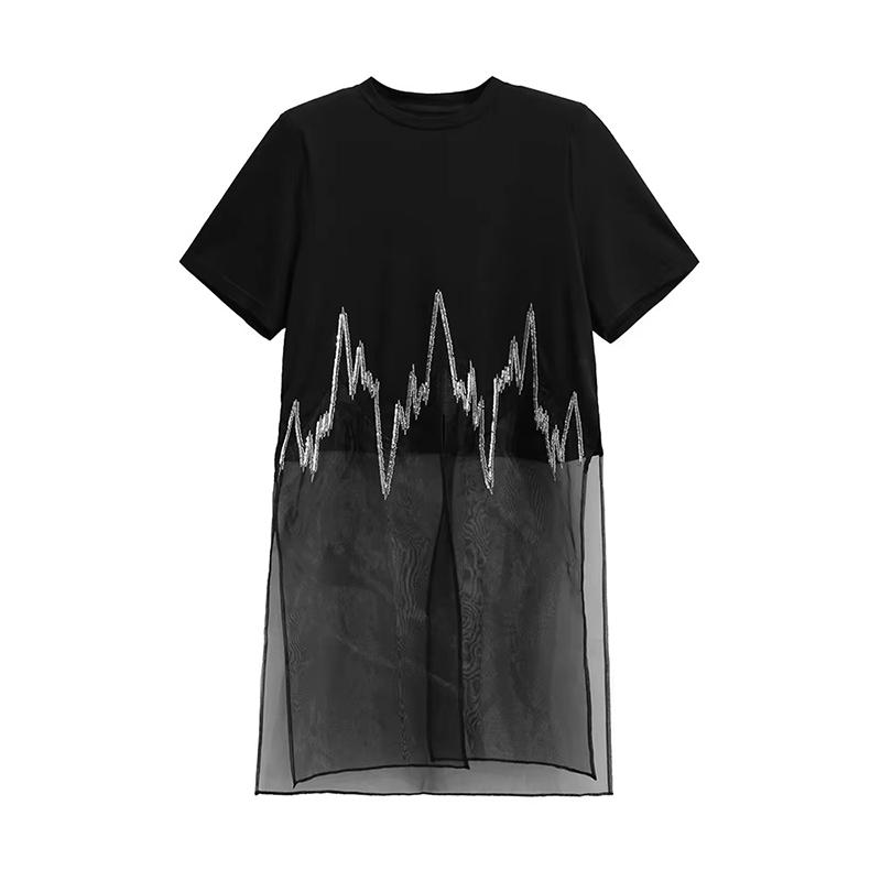 

XITAO Patchwork Sequin Loose Dress ZMY1324 One Size чёрный