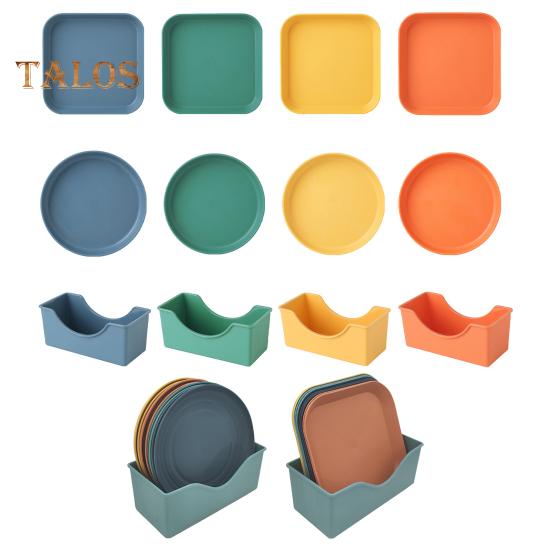 8 ks lehké plastové talíře nerozbitné znovu použitelné jídelní talíře vhodné do myčky na nádobí Barevné talíře do kuchyně pro každodenní kempování