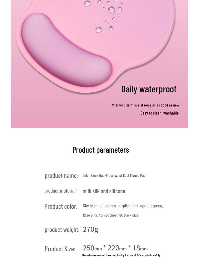 3D Memory Foam Non-Slip Wrist Support Mouse Pad for Office & Gaming