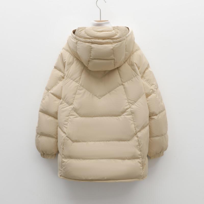Feather 90 White Duck Down New National Standard Women's Simple Solid Color Double Zipper Down Jacket Women