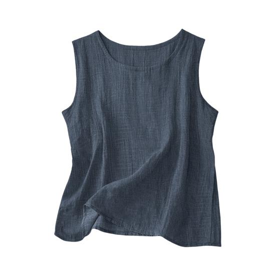 Damen Oberteile Rundhals Ärmellos Lockerer Schnitt Pullover Oberteile Sommer Frühling Lässig Basic Layering T-Shirt Tägliches Tragen