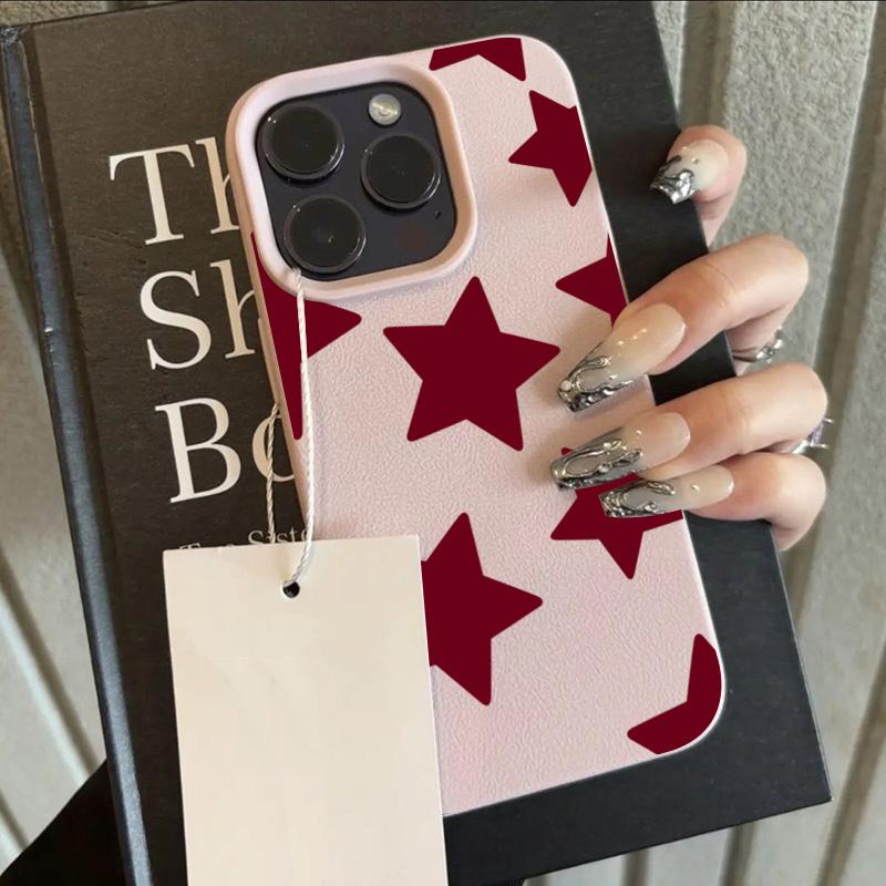 Fashion Red Star Pattern Phone Case For IPhone 17 16 15 14 Plus 13 12 11 Pro Max Case 16E 17Air Shockproof Soft Silicone Cover