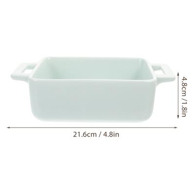 1 buc. Tăviță ceramică robustă pentru copt Rezistentă la uzură Tavă de bucătărie pentru restaurant Hotel Uz casnic Formă de pâine cu două mânere Ustensile de copt