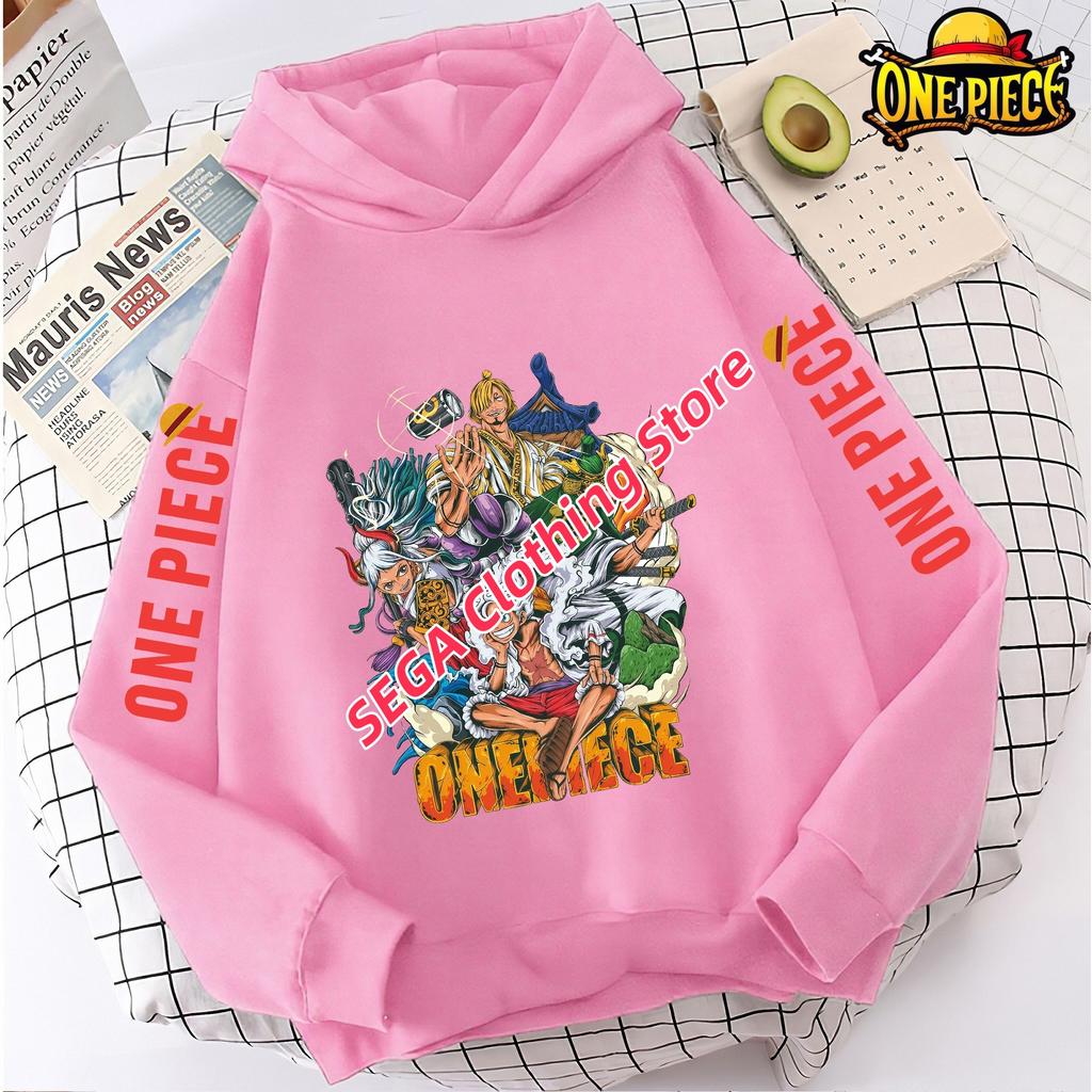 Spring Autumn Boys Girls Luffy Zoro Hoodies One Piece Anime Kids Sweatshirts Pullover Hooded Casual Streetwear Fashion Costume