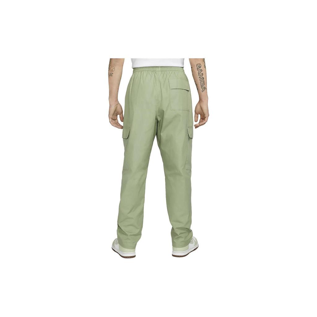 Nike Club Solid Logo Elastic Waist Straight Leg Casual Pants Men Bottoms Olive-Green DX0613-386