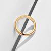 Non-Fading Fine 4mm Round 18K Golden Ring Women's Men's Simple Wedding Band Lover's Couple's Gift Jewelry