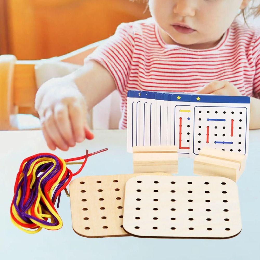 Interaction Montessori Wooden Rope Board Thinking Training Graphical Educational Toys  Social Games