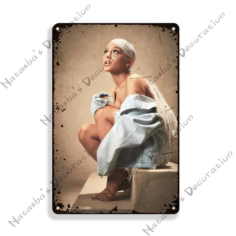 Ariana Grande Metal Signs Music Vintage Poster Rusty Retro Poster Home Man Cave Garage Club Industrial Decoration Metal Plate