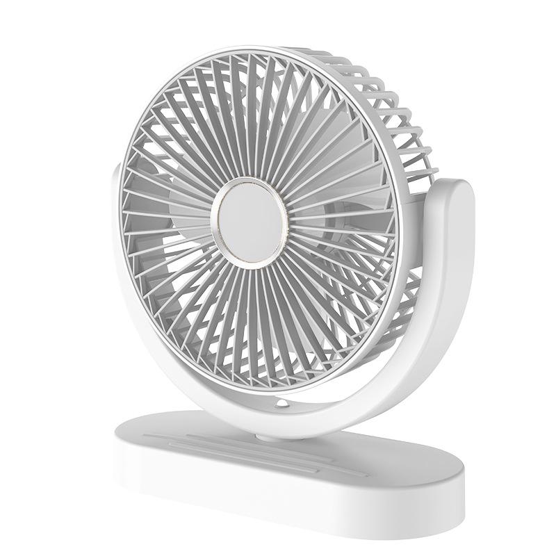 Dual-Head USB Rechargeable Desktop & Floor Fan with 360° Rotation for Outdoors and Camping
