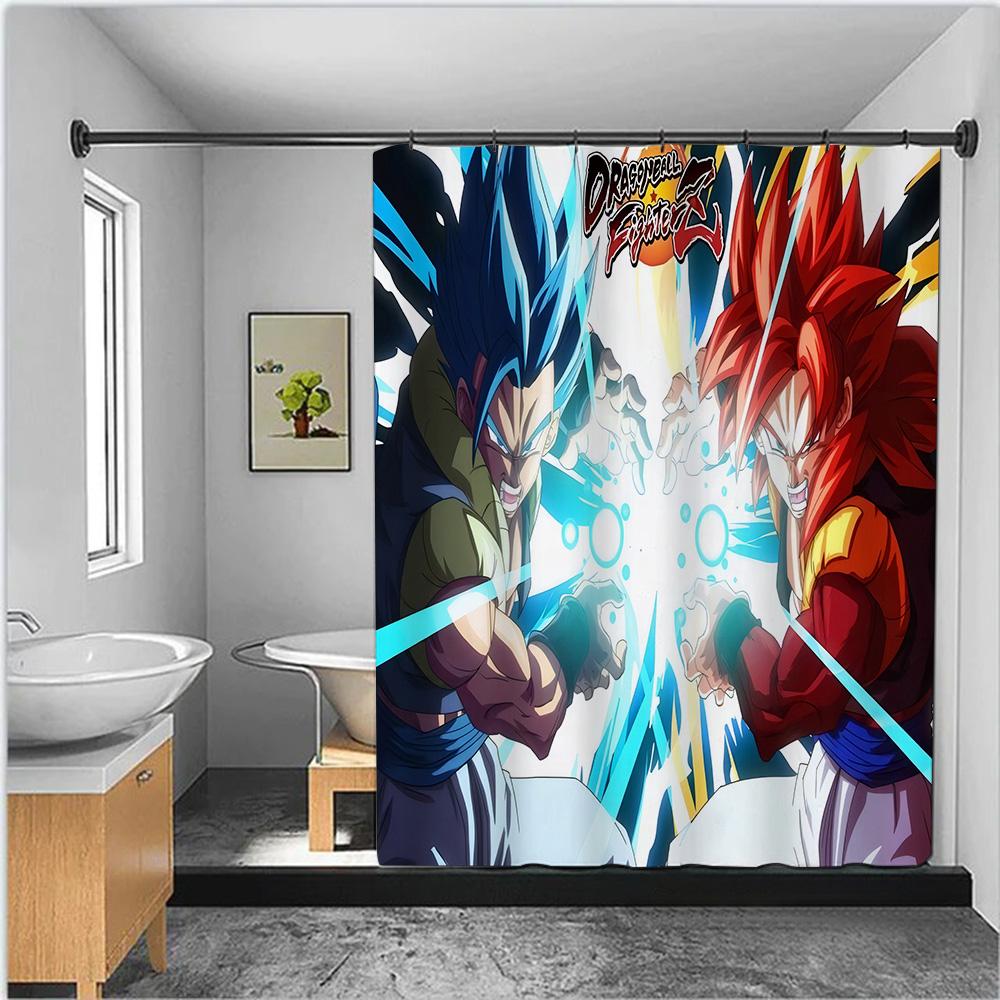Anime B-balls Shower Curtain Waterproof Polyester Fabric Paint Bath Curtains B-balls Bathroom Decor D-dragons Curtain With Hook