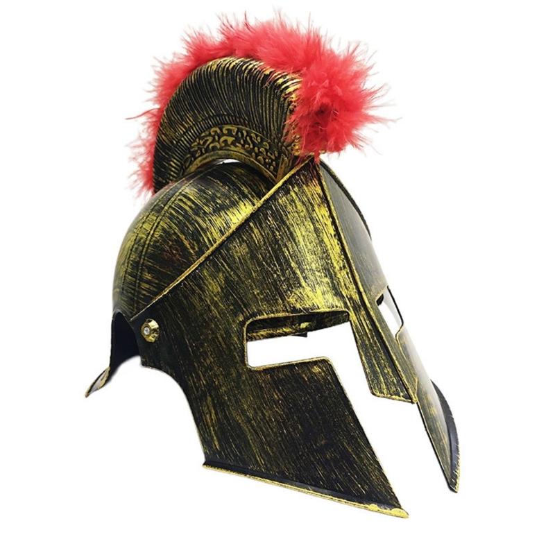 Plastic Spartans Helmet For Adults Lightweight Roman Fighter Costume Accessory Perfect For Halloween Parties And Cosplay