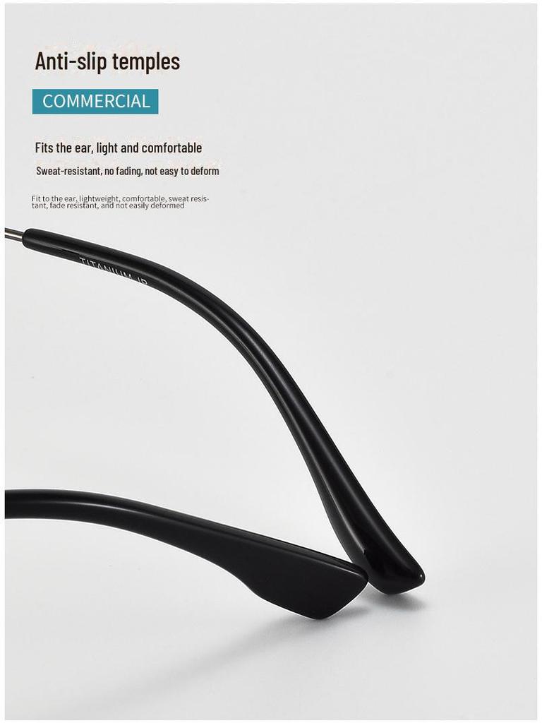 "Retro Simple Titanium Optical Glasses Frame for Myopia - Irregular Literary Design"