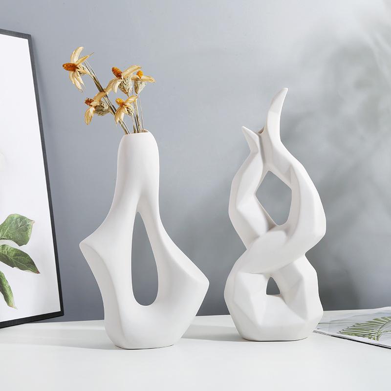 Nordic Irregular Ceramic Vase for Dried Flowers: Modern Home Decor Ornament