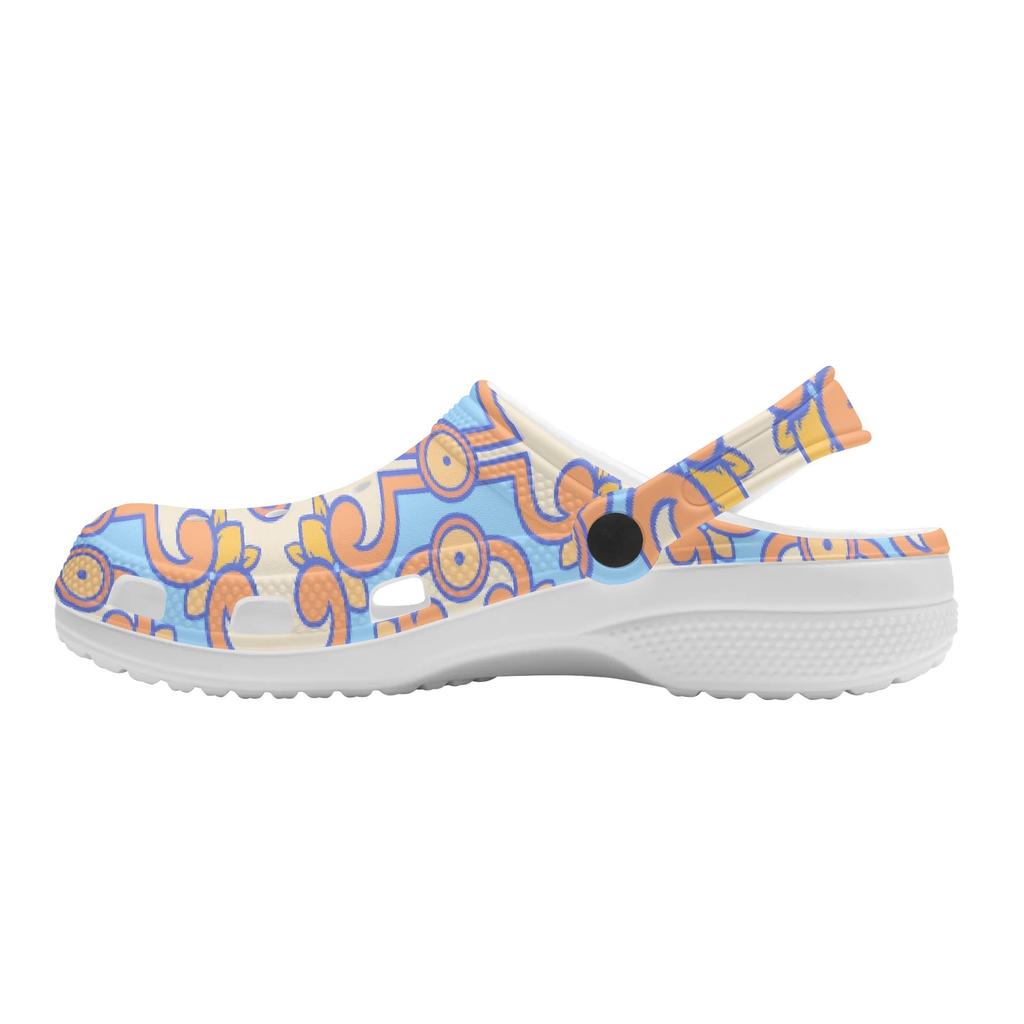 Women Men Summer Printed EVA Beach Clogs Lightweight Soft Slip On Beach Shoes Pool Area Bathroom Home Walking Shoes Outdoor Use