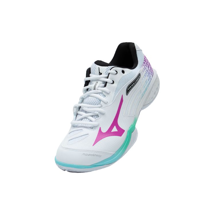 Mizuno Wave Claw 2 Lightweight Shock Absorbing Non-Slip Breathable Low-Top Badminton Shoes Unisex sneaker White Purple 71GA211030