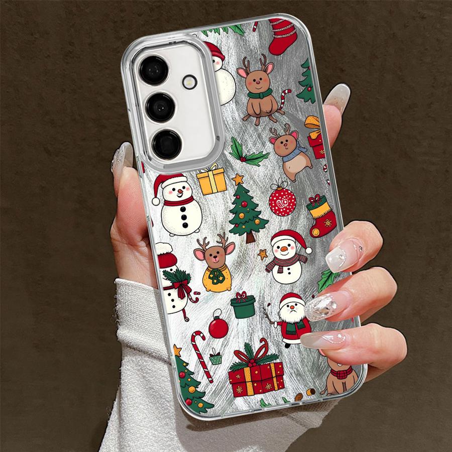 Case for Samsung Galaxy A26 A24 A13 A14 A35 A36 A55 A23 A33 A34 A51 A52 A15 A16 A21s Soft Cover Cartoon Christmas Tree Pattern