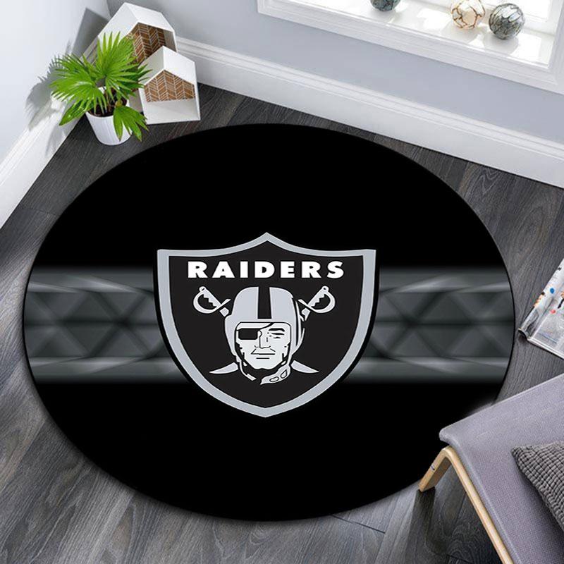 Las Vegas Raiders2,Round Area Rug,Carpet Rug for Living Room Bedroom Sofa Playroom Decor,Non-slip Floor Mat