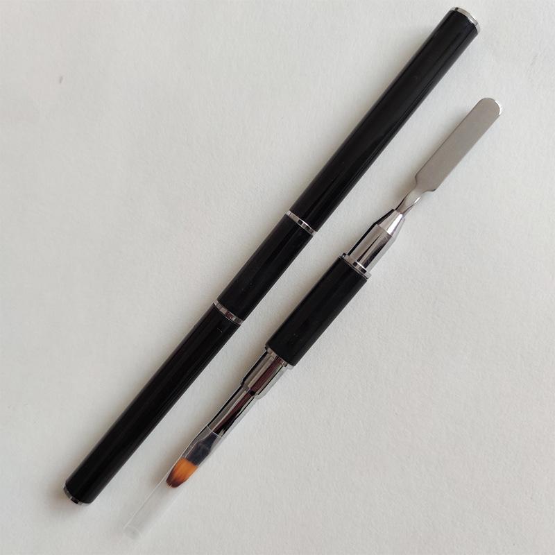 Nail Art Dual-Ended Glue Remover & Steel Pusher Pen 16.8 cm Length
