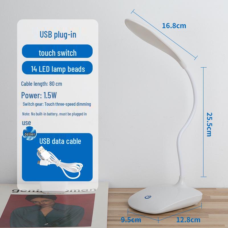 Rechargeable LED Desk Lamp: Dual-use for Study, Reading, & Dormitory Use - Creative Gift Idea