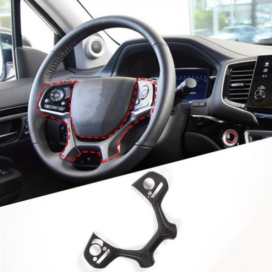 Carbon Fiber ABS Steering Wheel Trim Panel For Honda Pilot 2015-