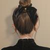 Elegant Velvet Bow Hair Tie for Women - Large Intestine Rubber Band Hair Accessories for Autumn and Winter