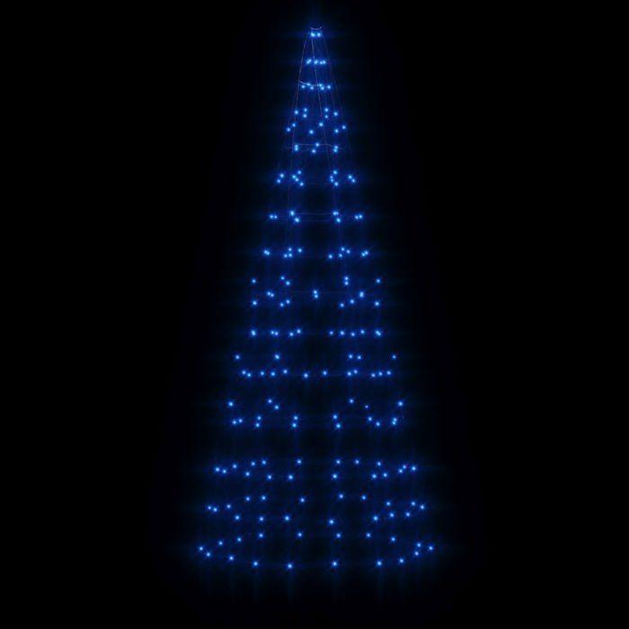 VidaXL Sapin de Noël à LED sur mât de drapeau 200 LED bleu 180 cm, décoration de Noël, lumière LED, lumière de Noël 358111