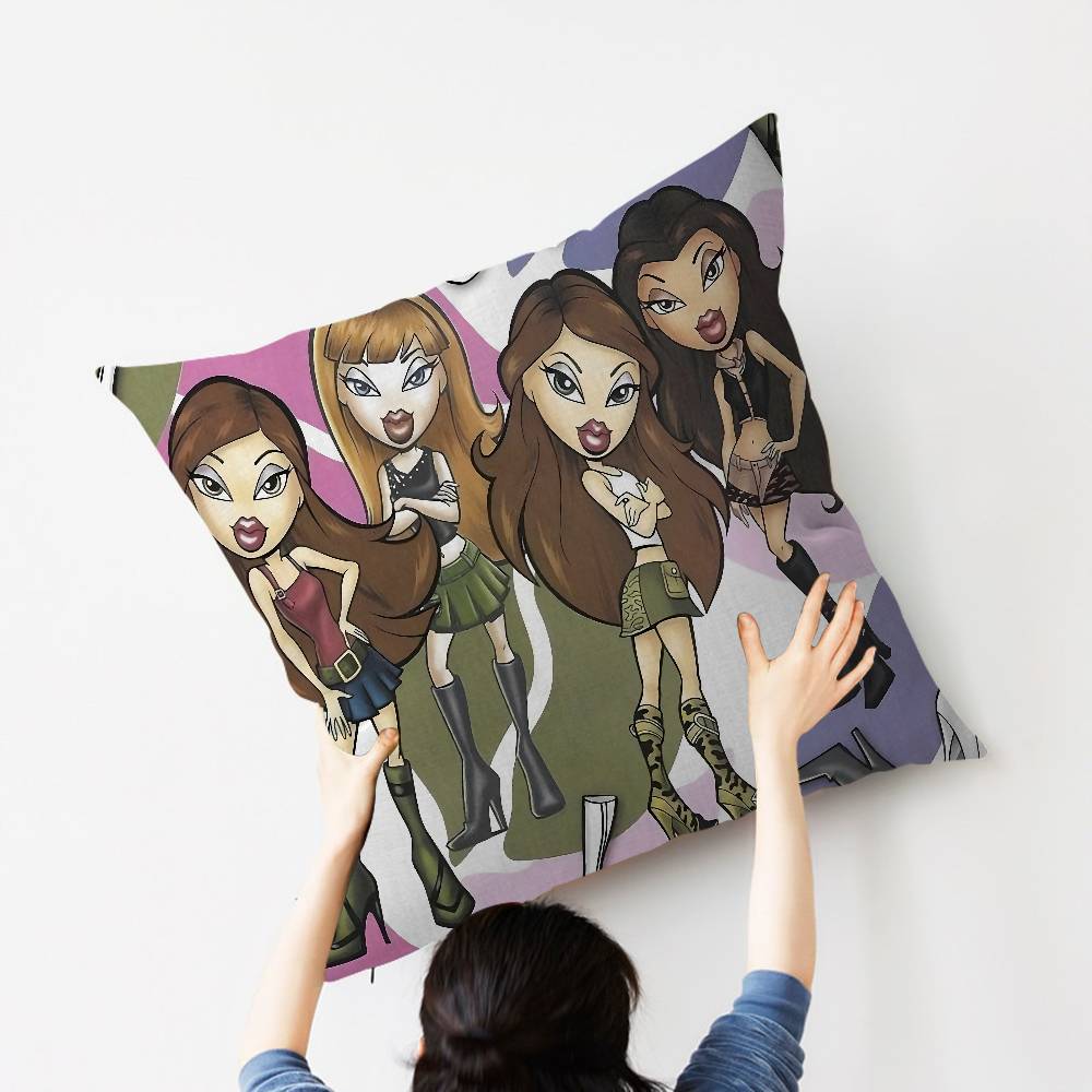 B-Bratzz Fashion M-Mask G-Girl Personalized Pillow Cover Kids Bedroom Wild Party Decor Pillowcase Kid Birthday Shower Gift
