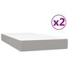 Vidaxl Letto Continentale Con Materasso, Grigio Chiaro, Tessuto 200X200 Cm