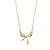 Elegant Bow Necklace: Women's Classic Stainless Steel Clavicle Chain