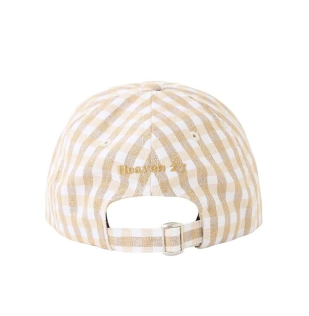 [Milkfed] GINGHAM LOGO CAP for women, BEIGE