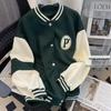 Trendy Stand Collar Long-Sleeve Baseball Jacket for Women - Spring 2026, Loose XL Fit