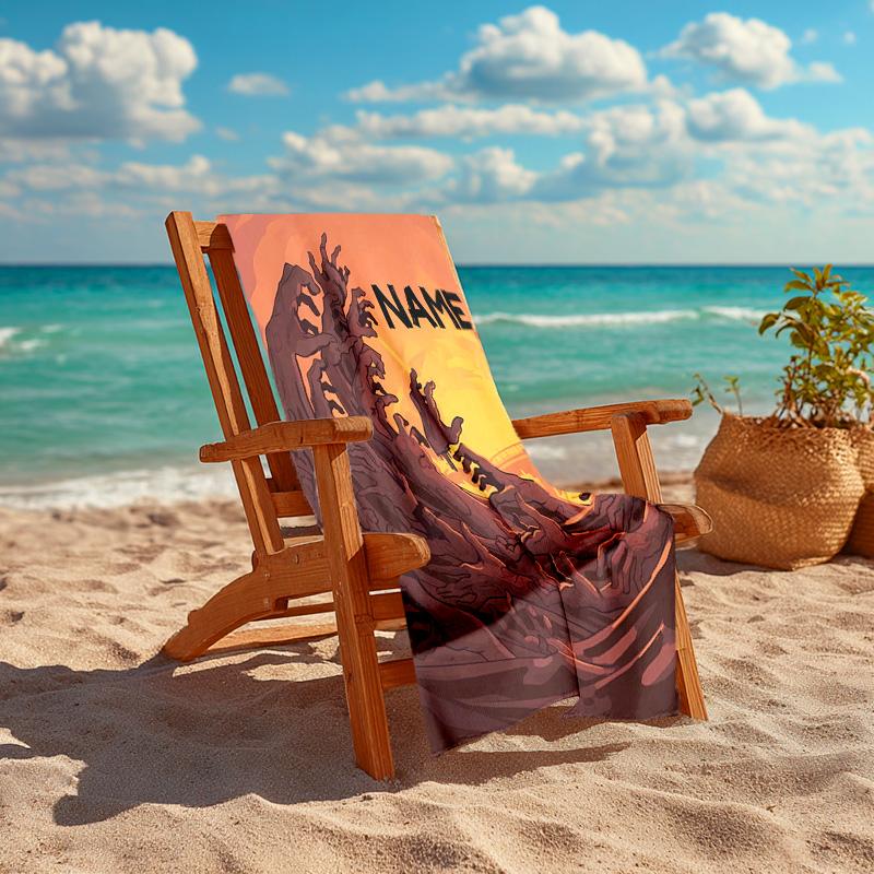 Personalized customized proof beach towel with The Walking Dead pattern - soft, absorbent,quick-drying,perfect swimming,camping&bathing