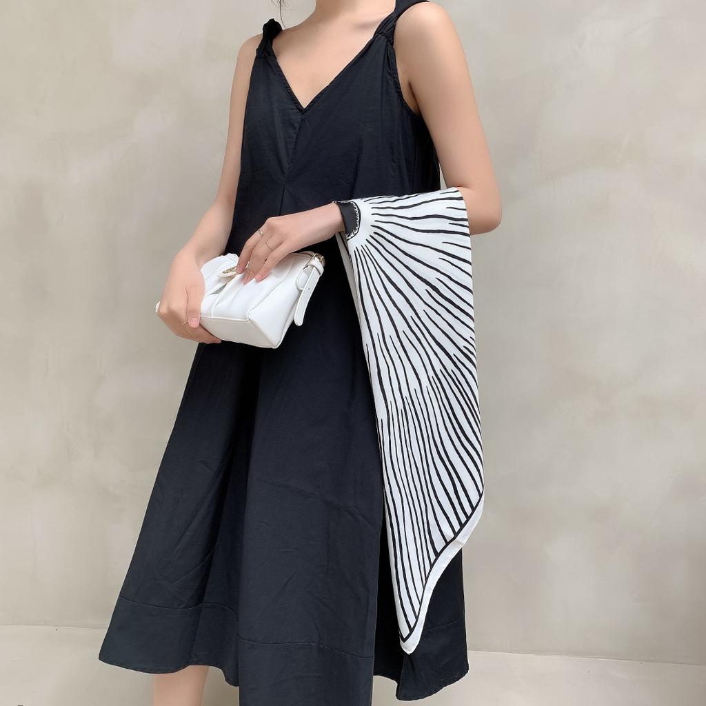 Spring Scarf Women's Luxury Design Polyester Material Smooth Scarf Soft Shawl Beach 90x90cm