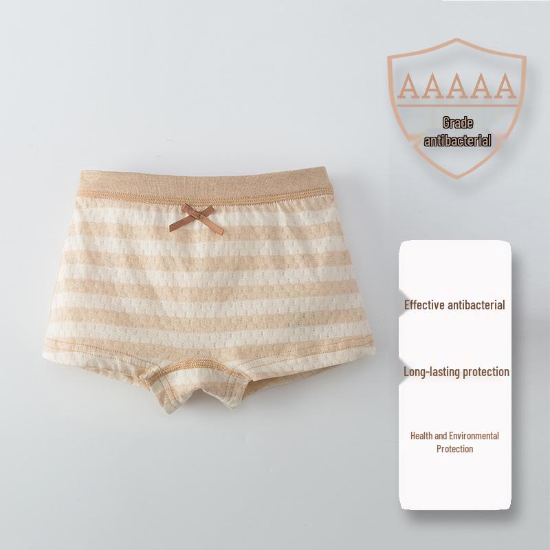 Natural Cotton Girls' Boxer Briefs - Thin, Antibacterial, Seamless Shorts