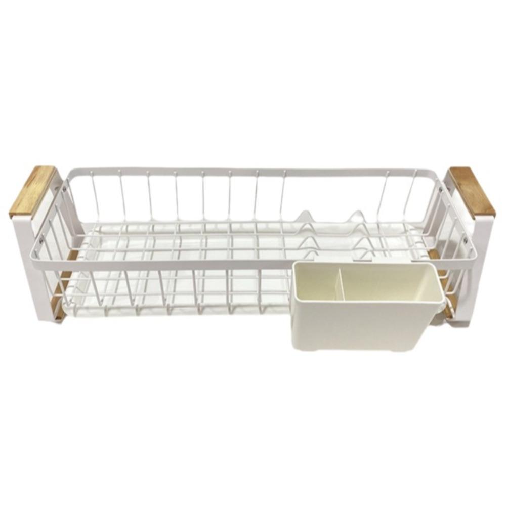 Detachable Dish Drying Drain Rack Wooden Handle Kitchen Organizer Kitchen Dish Rack  Kitchen