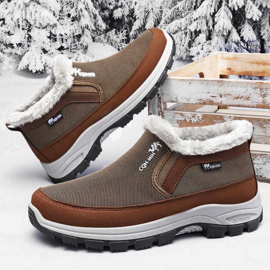 Men's shoes winter casual cotton shoes one pedal piled thickened shoes non-slip cotton boots
